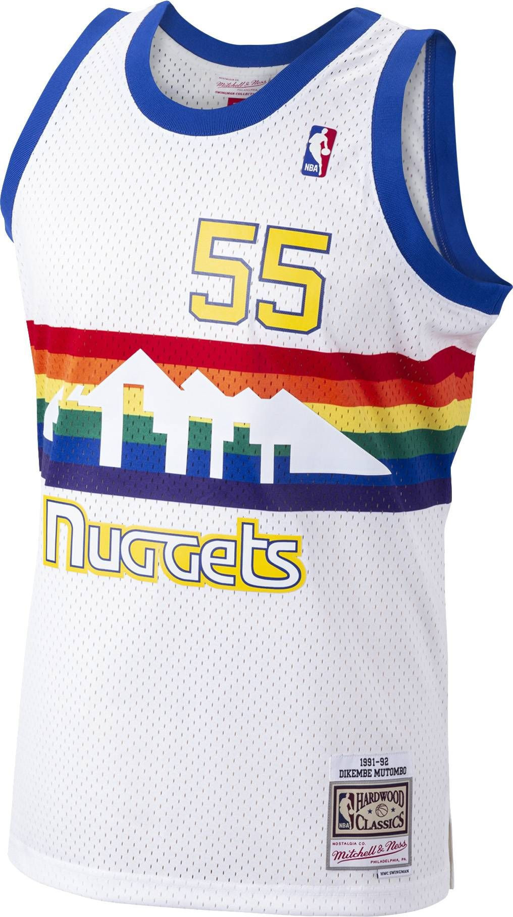 Mitchell Ness Denver Nuggets Dikembe Mutombo 55 Swingman Jersey Mens Multicolor - Gohipanda - Image 2