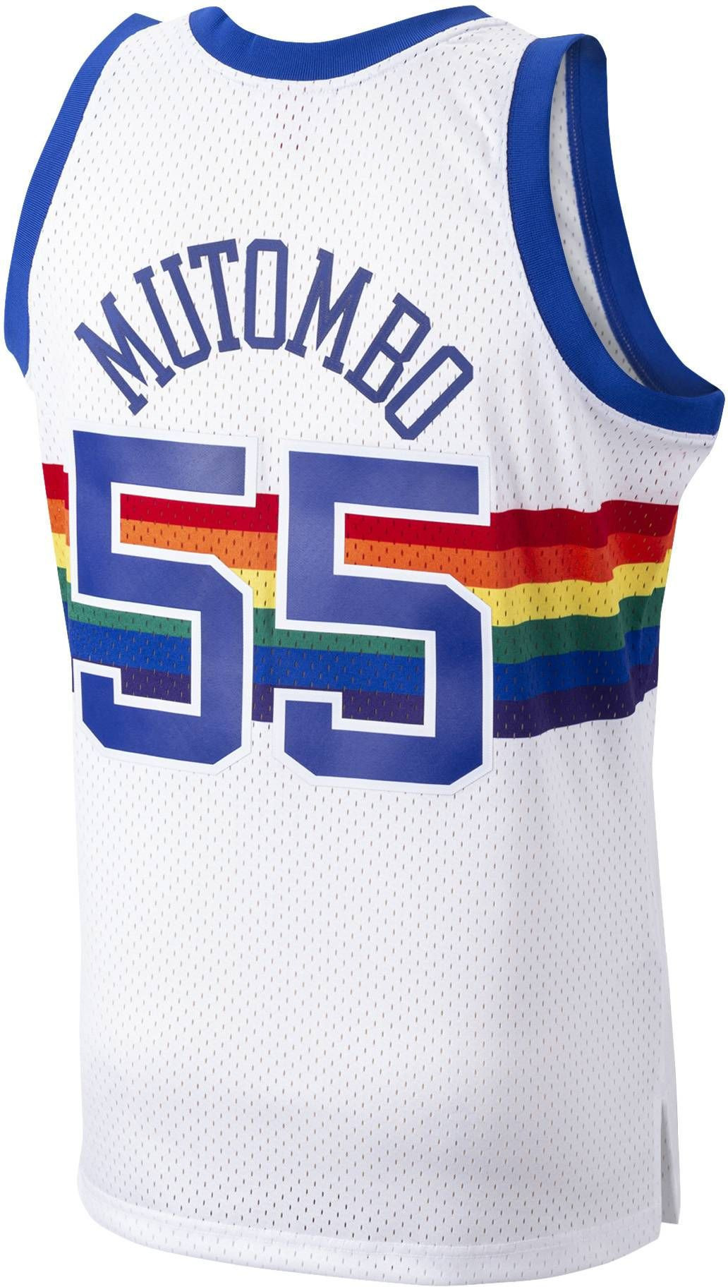 Mitchell Ness Denver Nuggets Dikembe Mutombo 55 Swingman Jersey Mens Multicolor - Gohipanda - Image 3