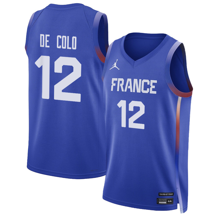 Nando De Colo #12 France Basketball 2024 Summer Olympics Player Limited Unisex Jersey Royal Multicolor - Gohipanda