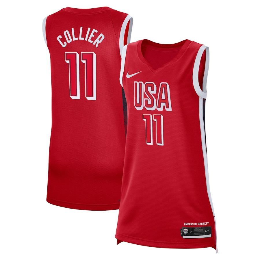 Napheesa Collier 11 USA Basketball 2024 Swingman Player Jersey Red Multicolor Unisex Adult - Gohipanda