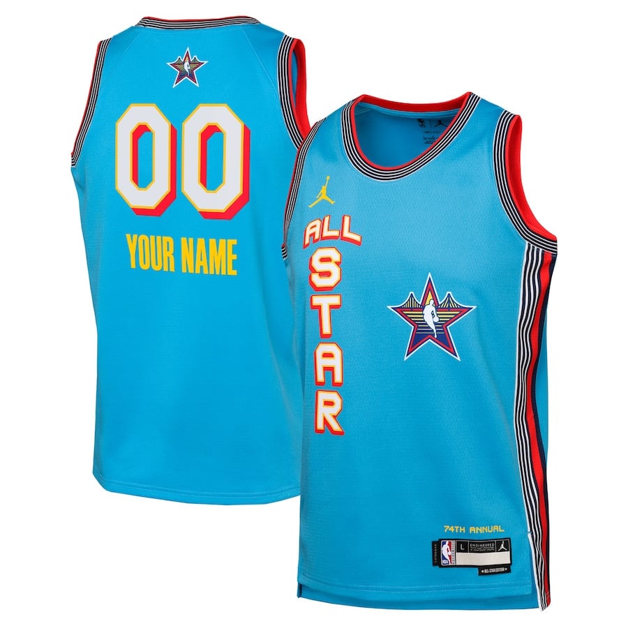 NBA All Star 2025 Swingman Team Jersey Blue Multicolor Sizes - Gohipanda