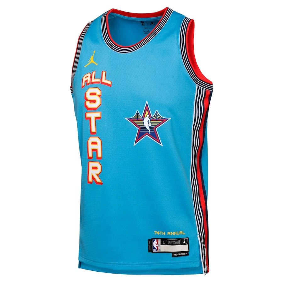 NBA All Star 2025 Swingman Team Jersey Blue Multicolor Sizes - Gohipanda - Image 2