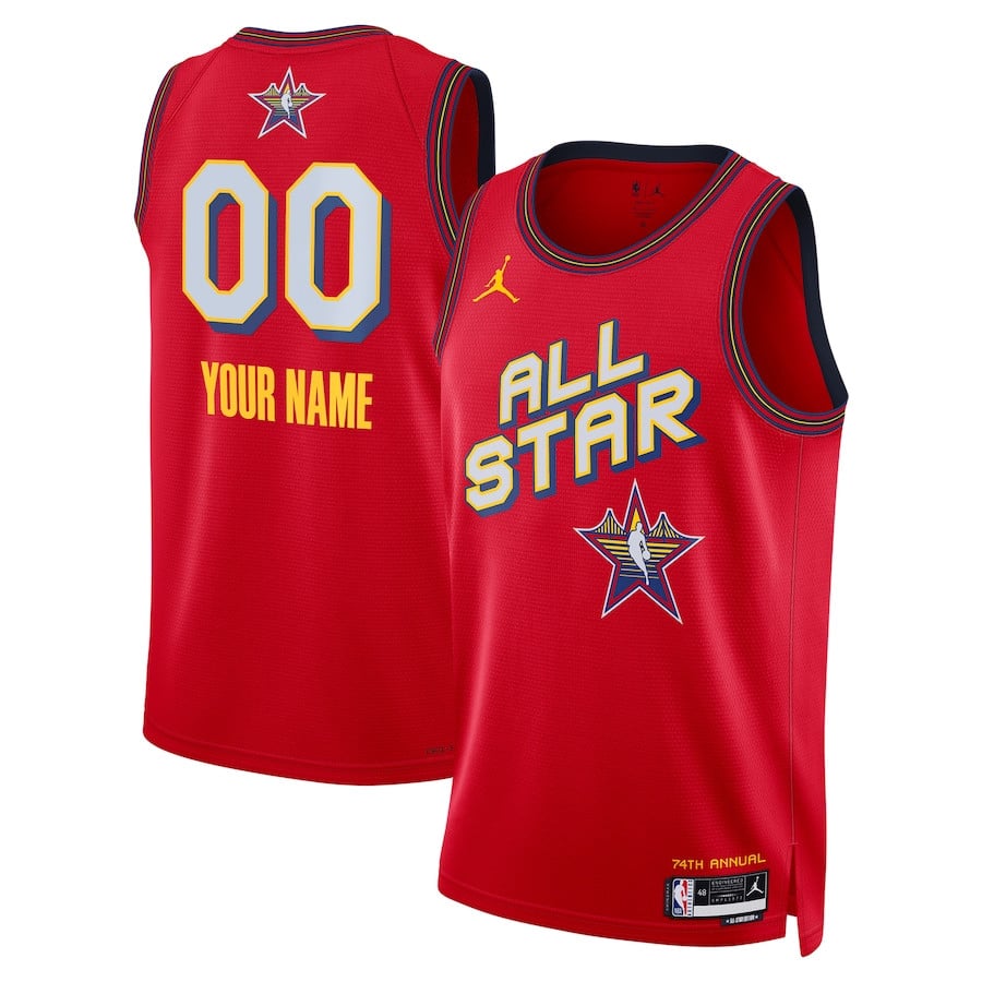 NBA All Star 2025 Swingman Unisex Jersey Red Multicolor Adult Sizes - Gohipanda
