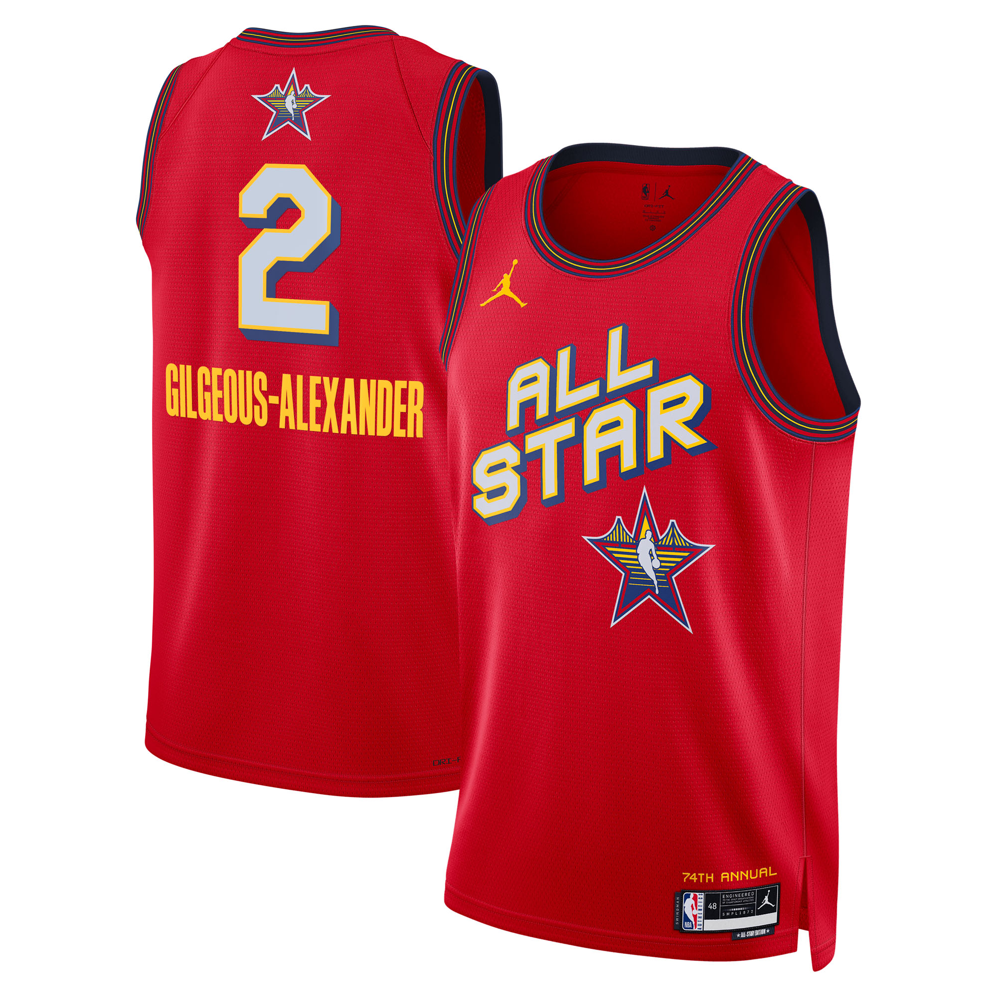 NBA Jordan Brand All Star 2025 Swingman Jersey Red Shai Gilgeous-Alexander Unisex - Gohipanda