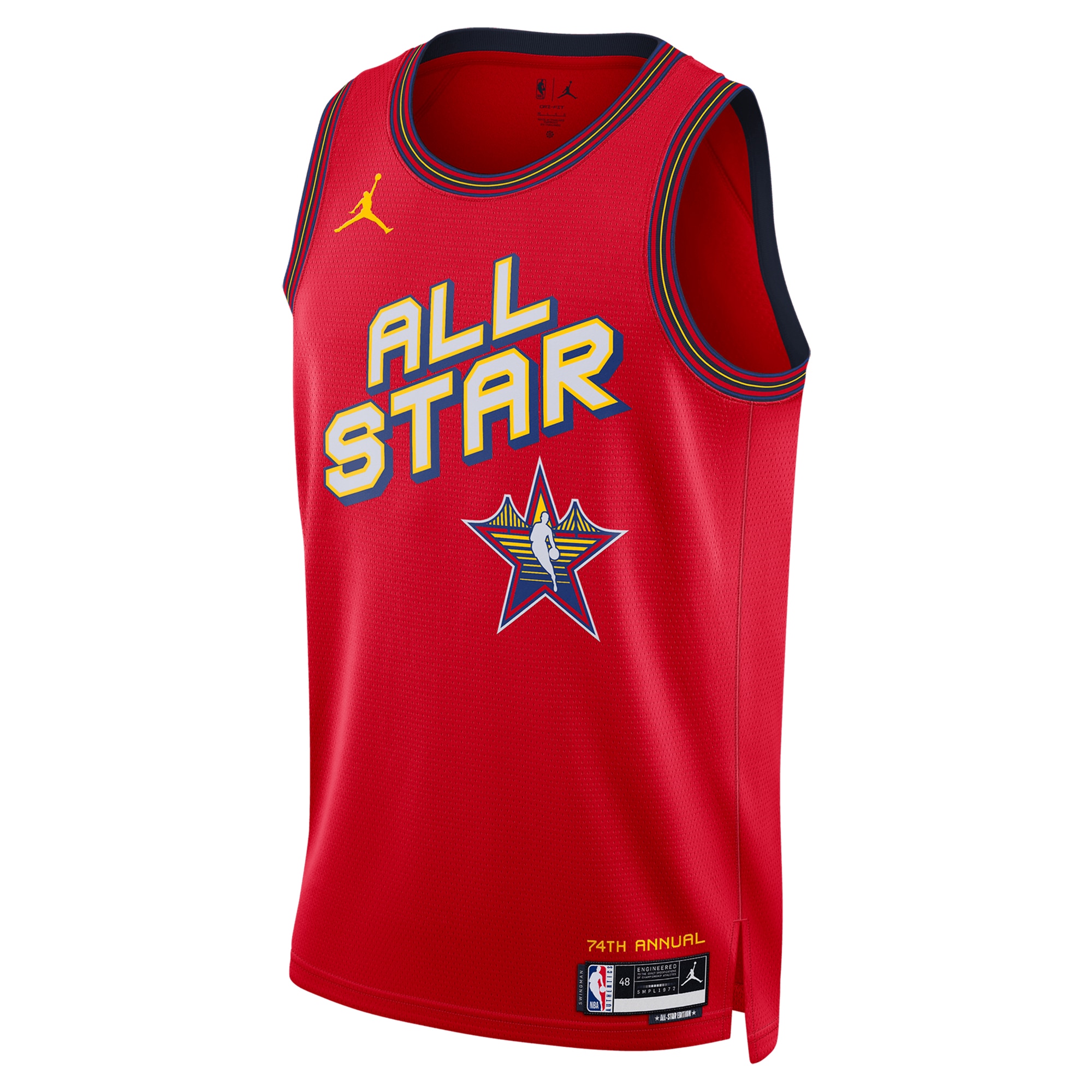 NBA Jordan Brand All Star 2025 Swingman Jersey Red Unisex Adult Sizes - Gohipanda - Image 2