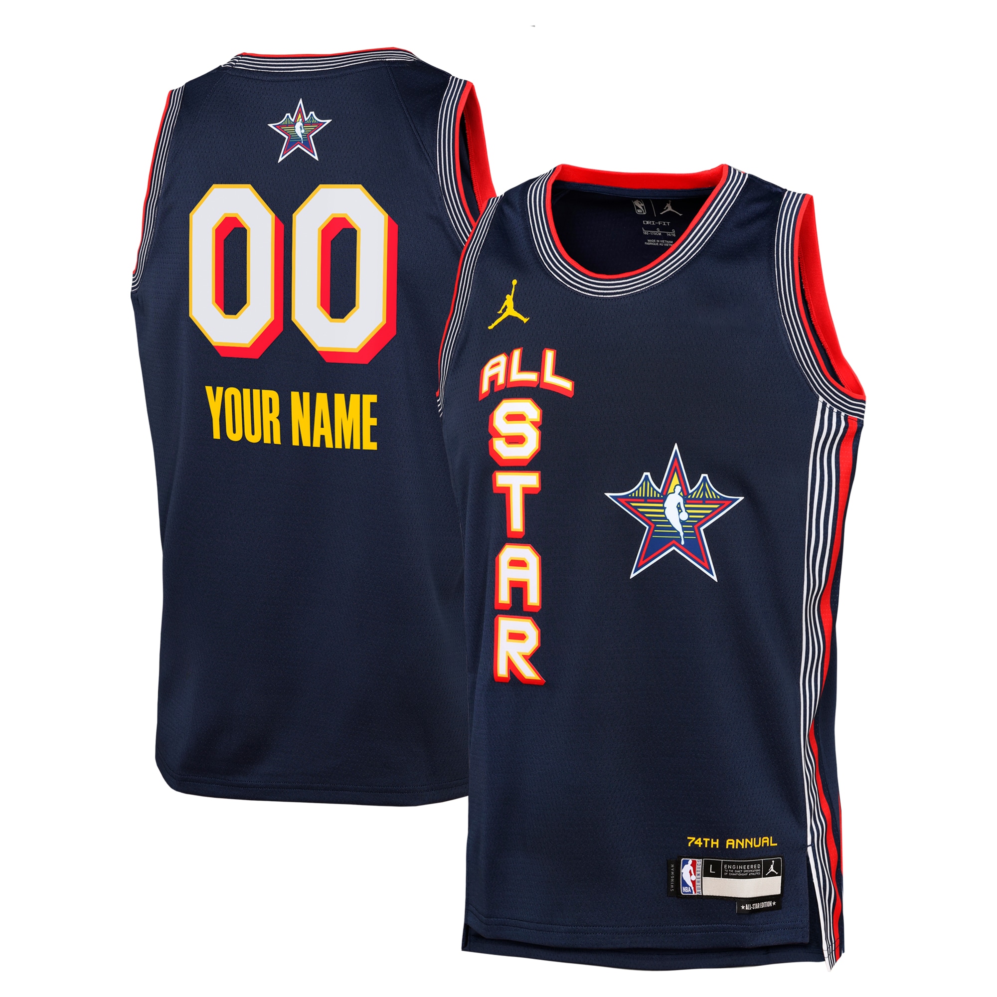 NBA Jordan Brand All Star 2025 Swingman Team Jersey Navy Youth - Gohipanda