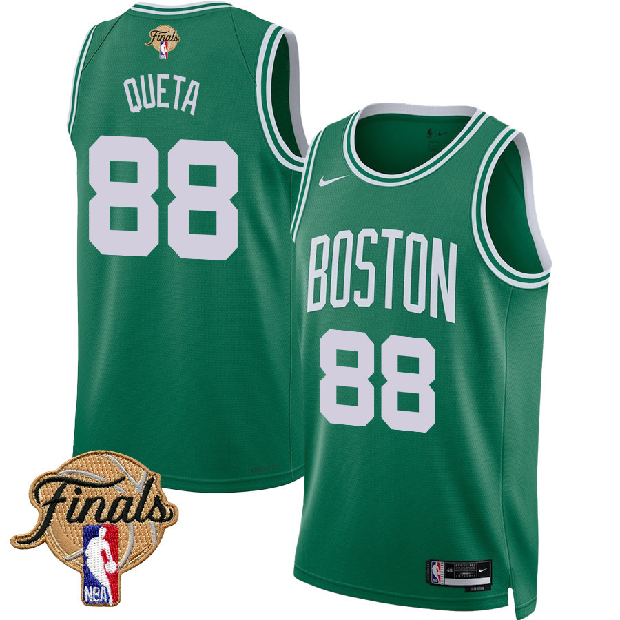 Neemias Queta 88 Boston Celtics 2024 Finals Patch Icon Edition Jersey Kelly Green - Gohipanda