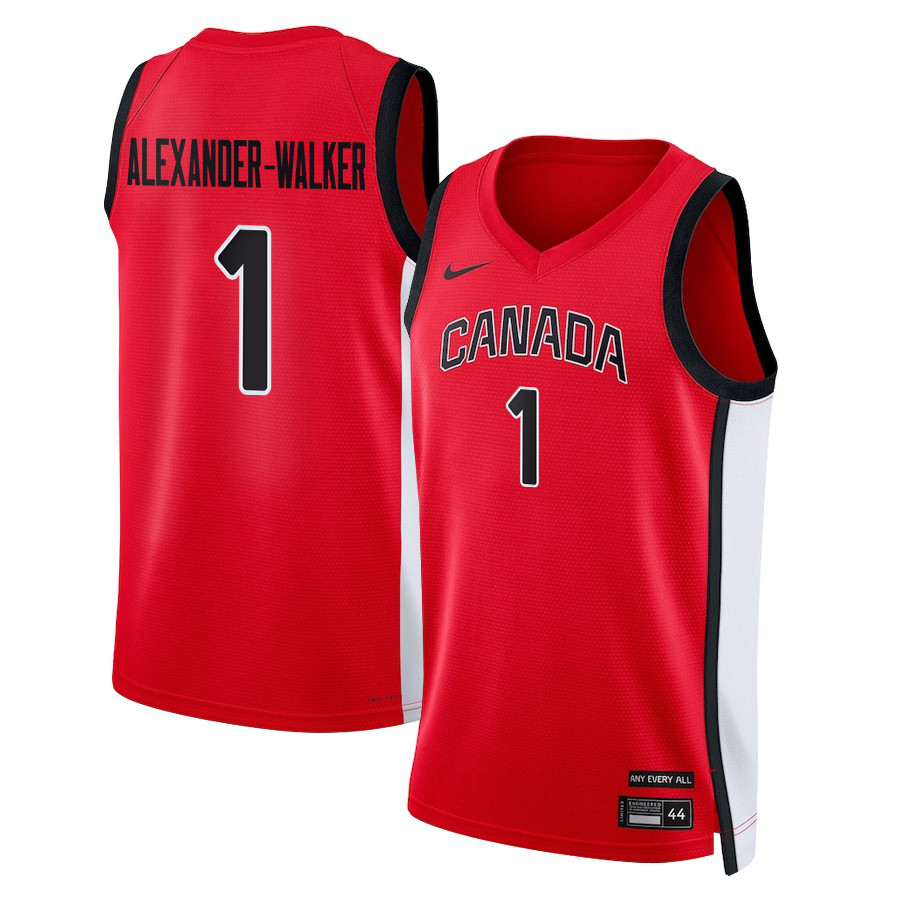 Nickeil Alexander-Walker Canada Basketball 2024 Swingman Player Jersey Unisex Red Multicolor - Gohipanda