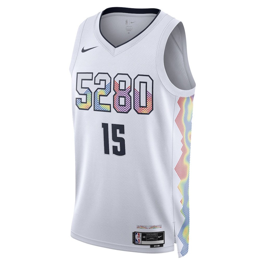 Nikola Jokic 15 Denver Nuggets Unisex 2024/25 Swingman City Edition Jersey - White - Gohipanda - Image 2