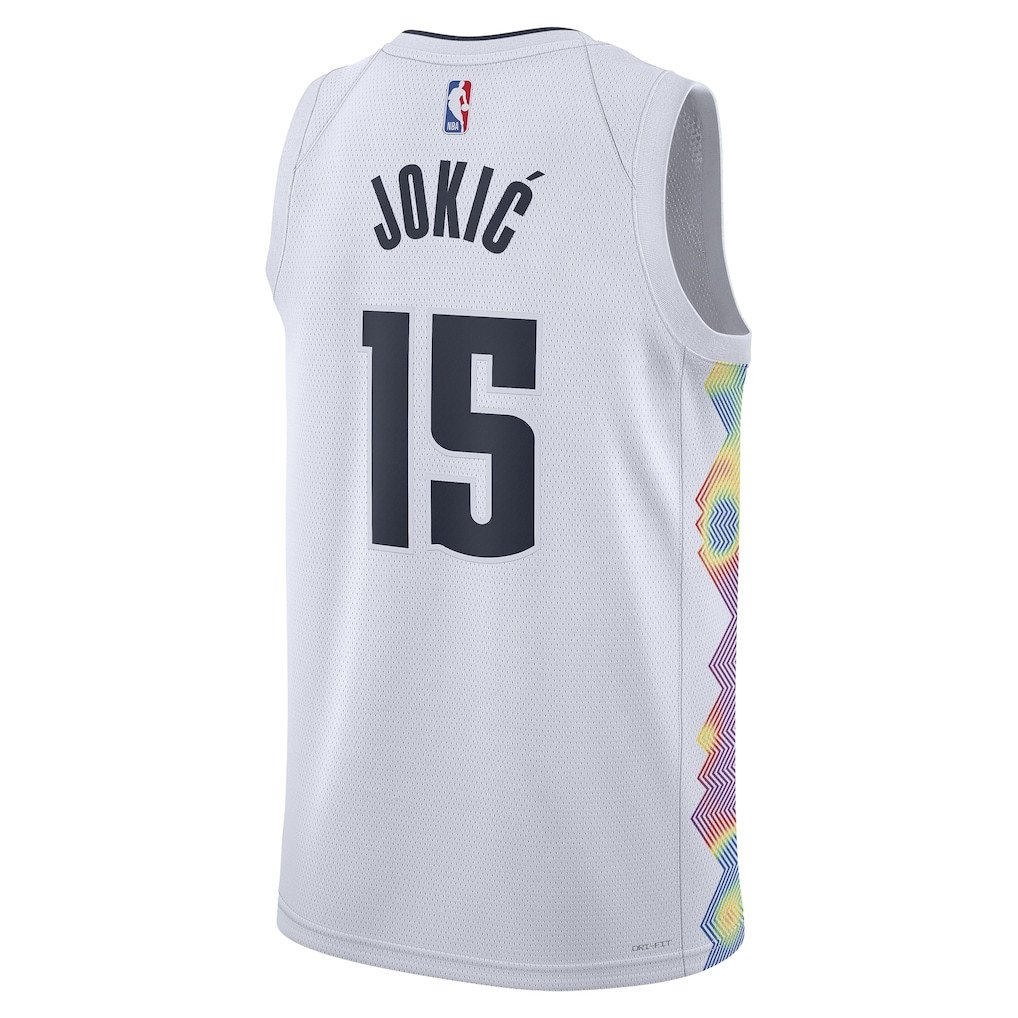 Nikola Jokic 15 Denver Nuggets Unisex 2024/25 Swingman City Edition Jersey - White - Gohipanda - Image 3
