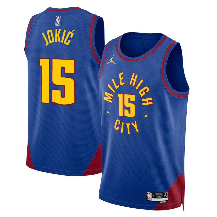 Nikola Jokic 15 Denver Nuggets Unisex Swingman Jersey Statement Edition Royal - Gohipanda
