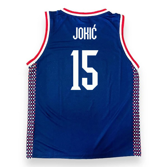 Nikola Jokic 15 Serbia Basketball Unisex 2024 Swingman Player Jersey - Navy Multicolor - Gohipanda - Image 2