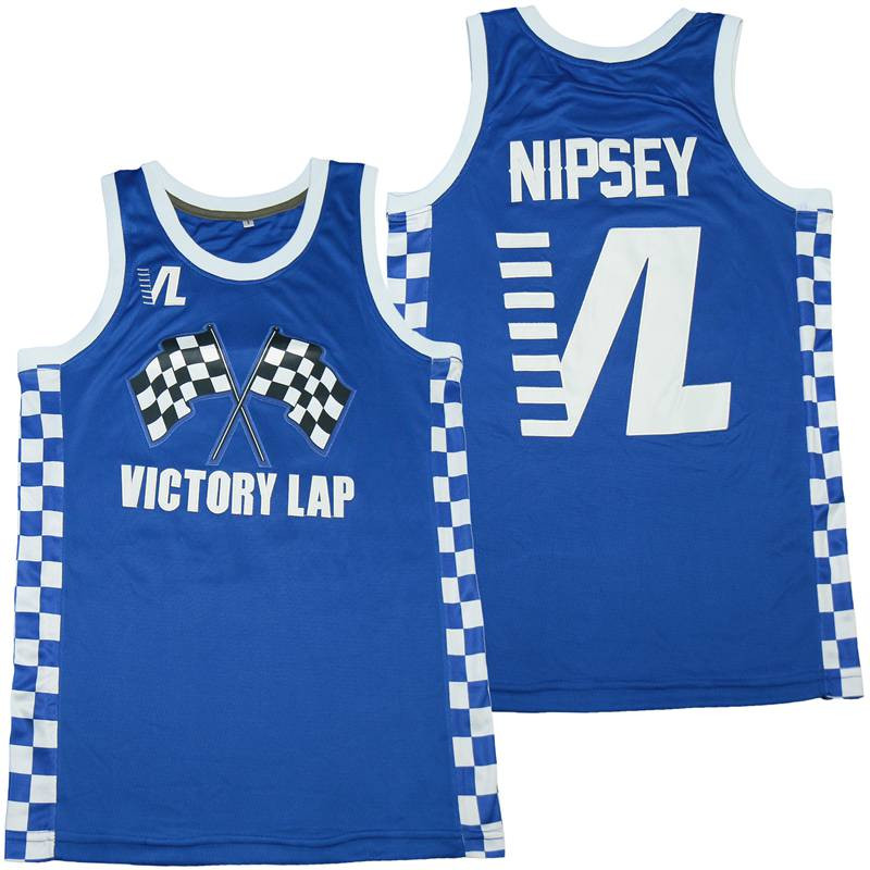 Nipsey Victory Lap Cover Swingman Jersey Unisex Blue Multicolor Sizes - Gohipanda