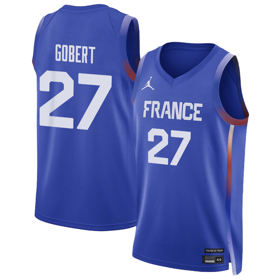 Rudy Gobert 27 France Basketball 2024 Summer Olympics Player Limited Unisex Jersey Royal Multicolor - Gohipanda