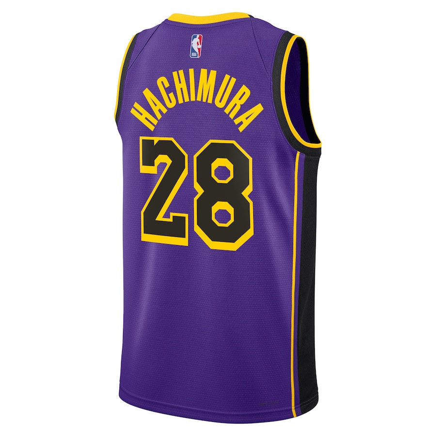 Rui Hachimura 28 Los Angeles Lakers Unisex Swingman Jersey Statement Edition Purple - Gohipanda - Image 2