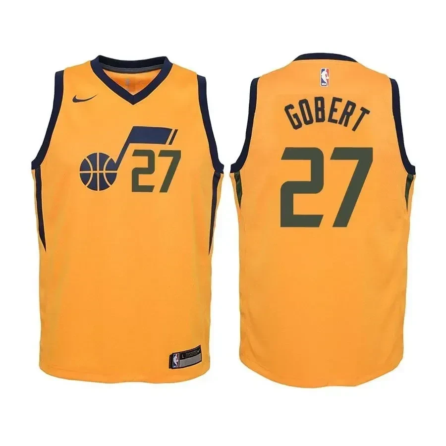 Jazz Rudy Gobert 27 Statement Edition Yellow Basketball Jersey Unisex - Gohipanda
