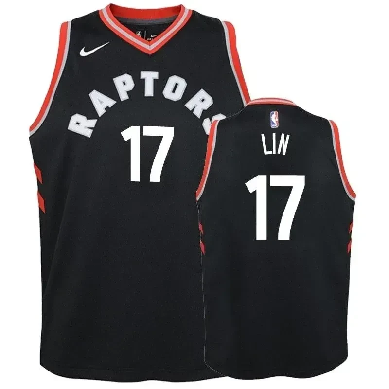 Raptors Jeremy Lin #17 2018-19 Statement Black Basketball Jersey - Gohipanda