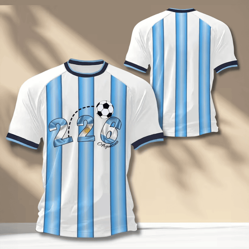 Argentina 2026 FIFA World Cup T-Shirt Soccer Clothes Present Idea For Dad Birthday - Gohipanda