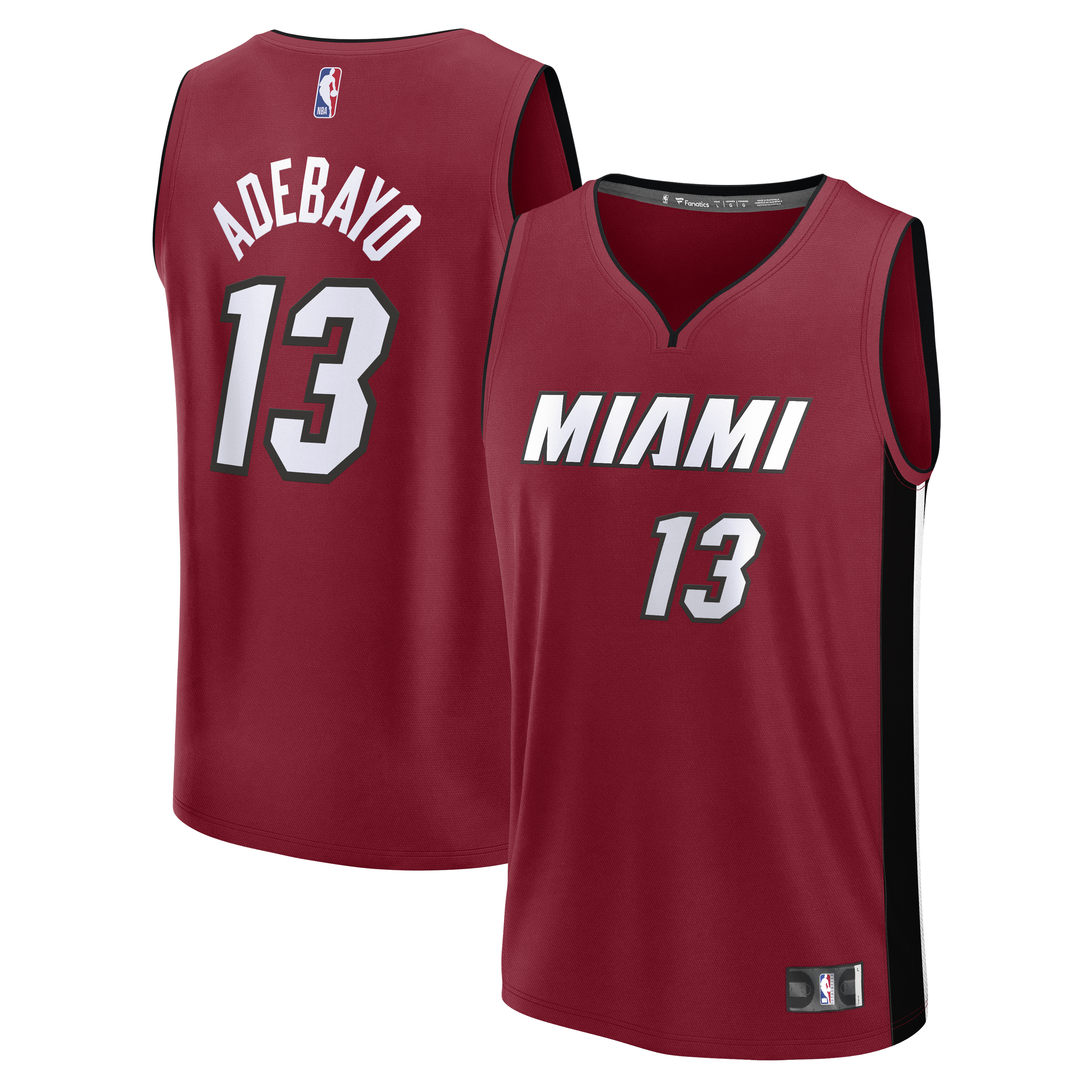 Gohipanda - Bam Adebayo Miami Heat Fanatics Fast Break Player Jersey - Statement Edition - Red