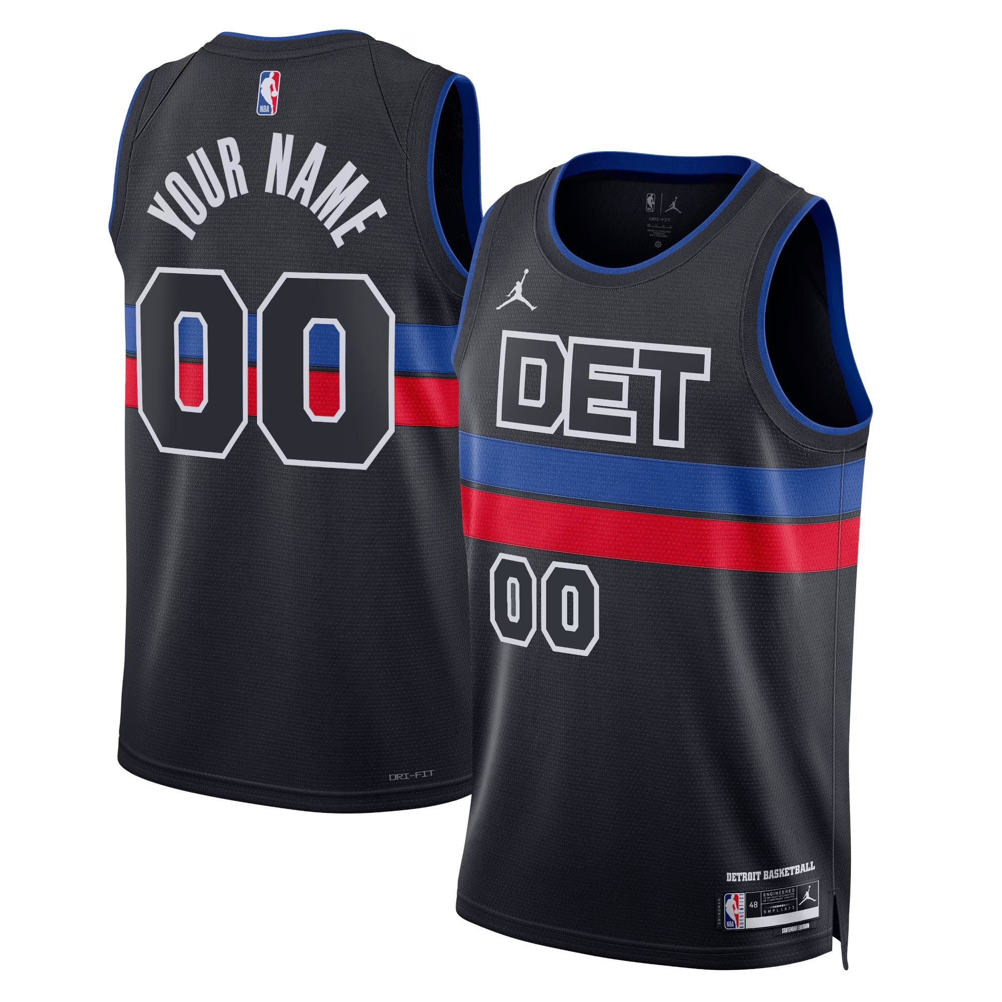 Gohipanda - Custom Detroit Pistons Statement Jersey - Recycled Polyester NBA Fan Apparel