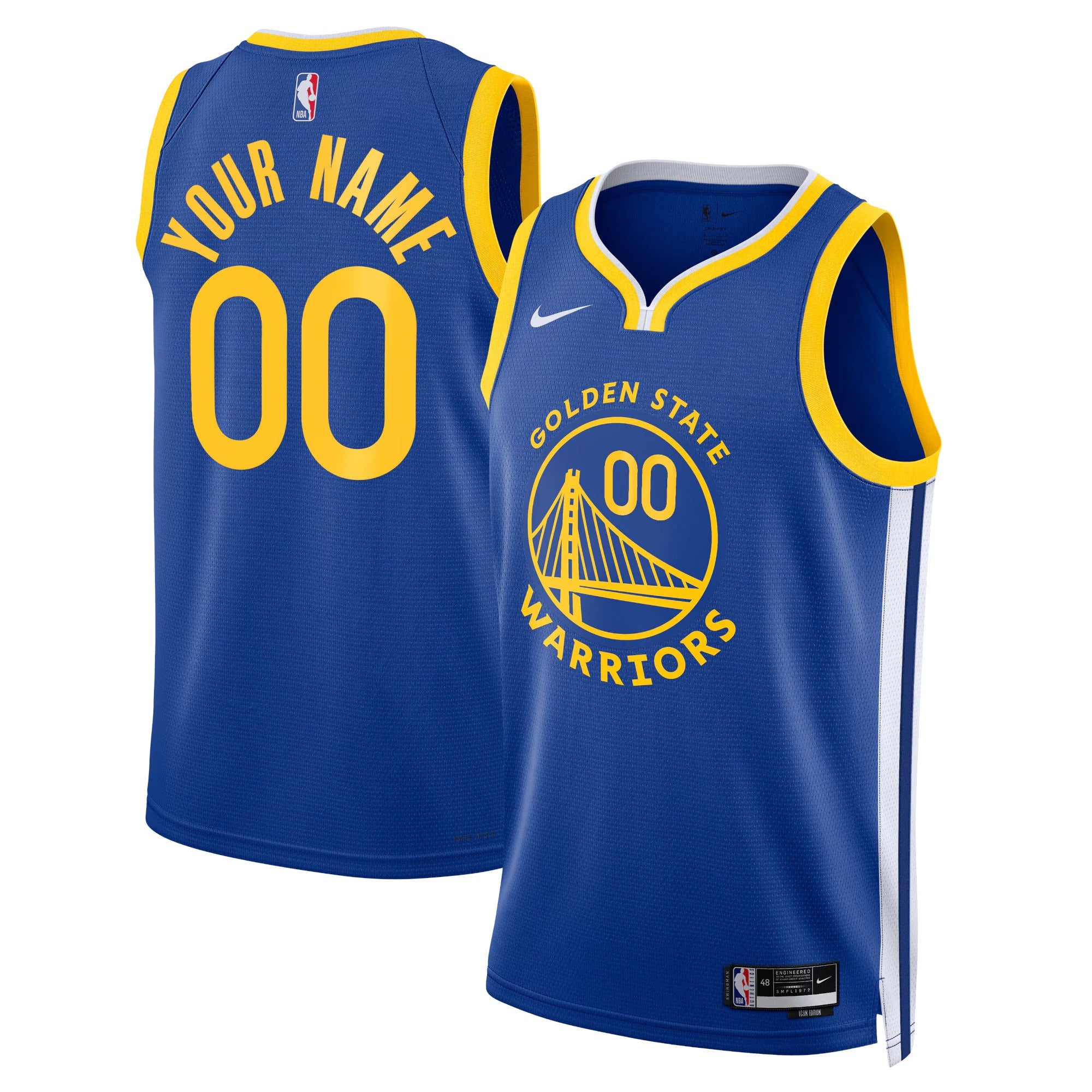 Gohipanda - Custom Golden State Warriors Icon Jersey - Recycled Polyester NBA Jersey