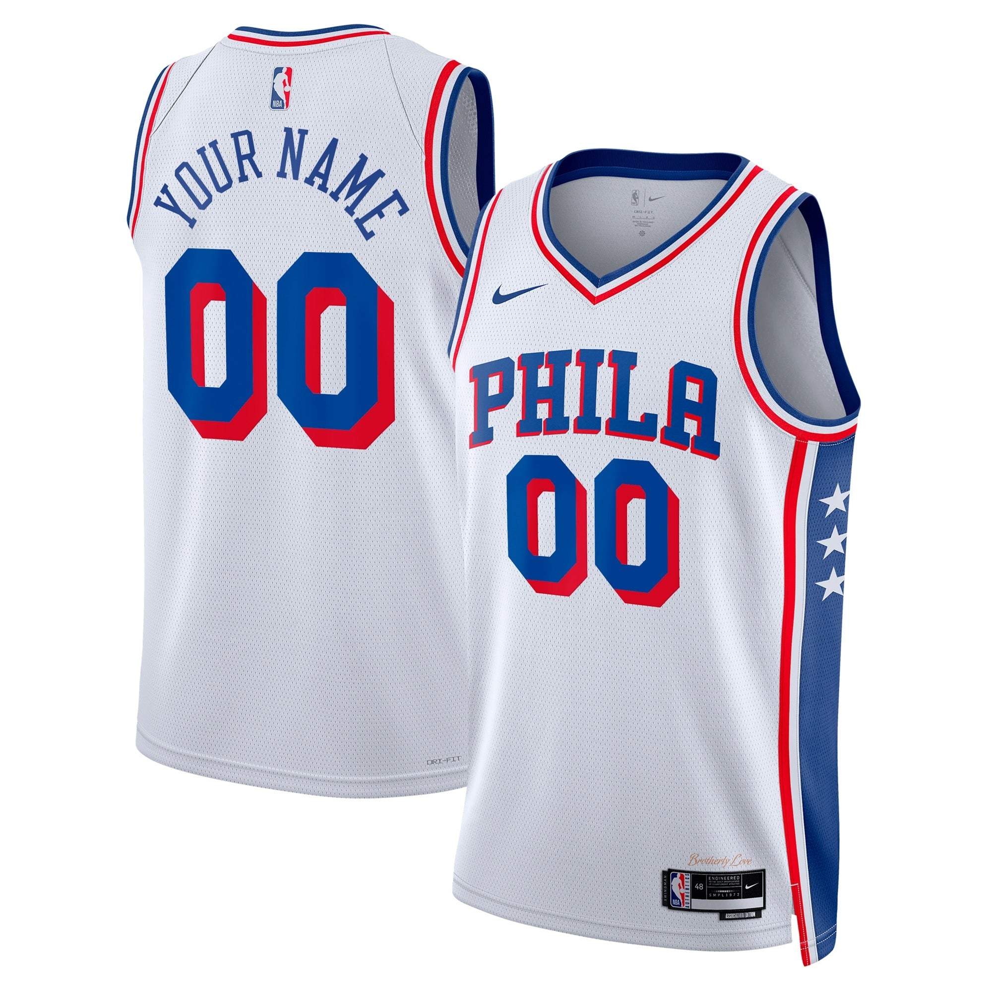 Gohipanda - Custom Philadelphia 76ers Association Jersey - Recycled Polyester NBA Fan Apparel