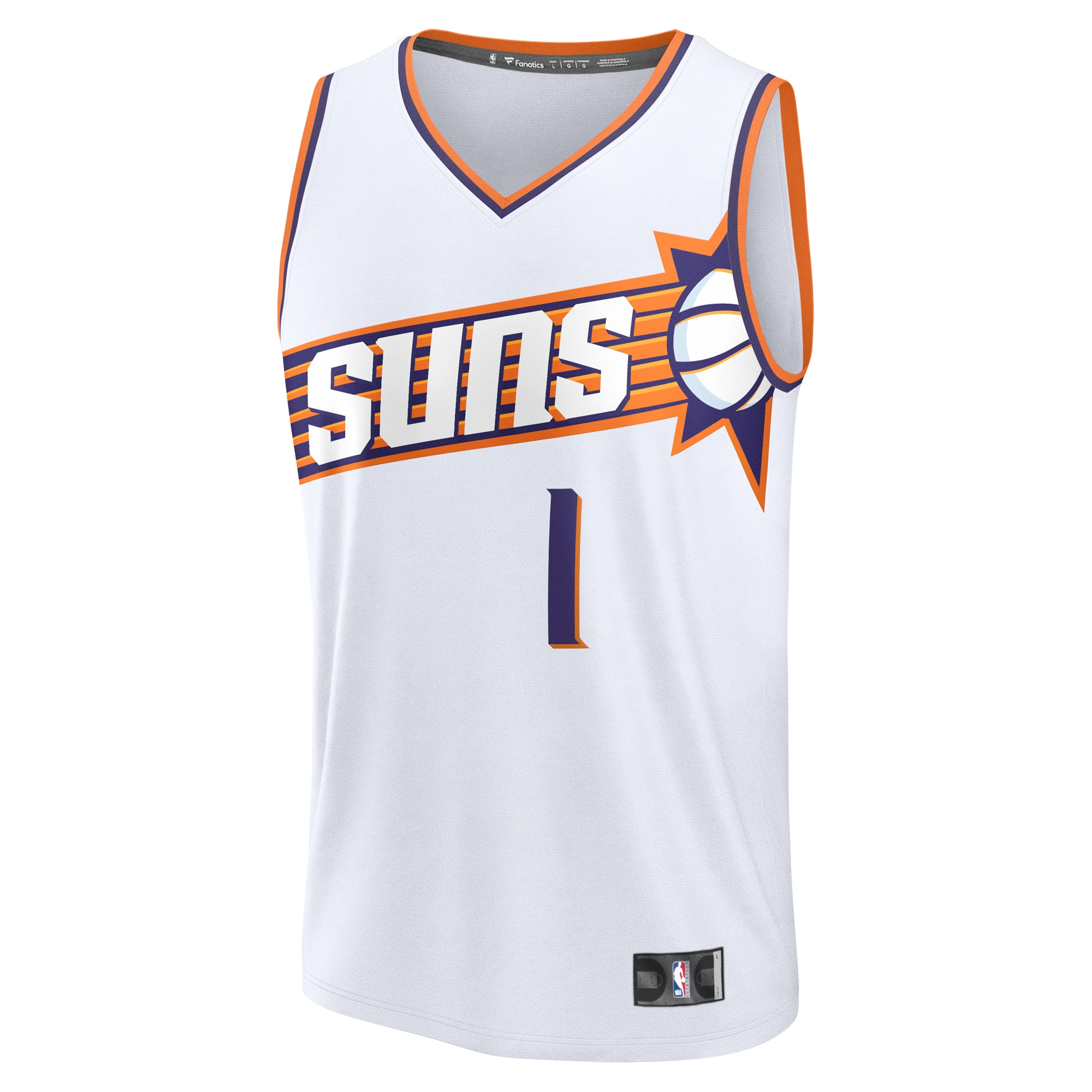 Gohipanda - Devin Booker Phoenix Suns Fanatics Fast Break Player Jersey - Association Edition - White - Image 3