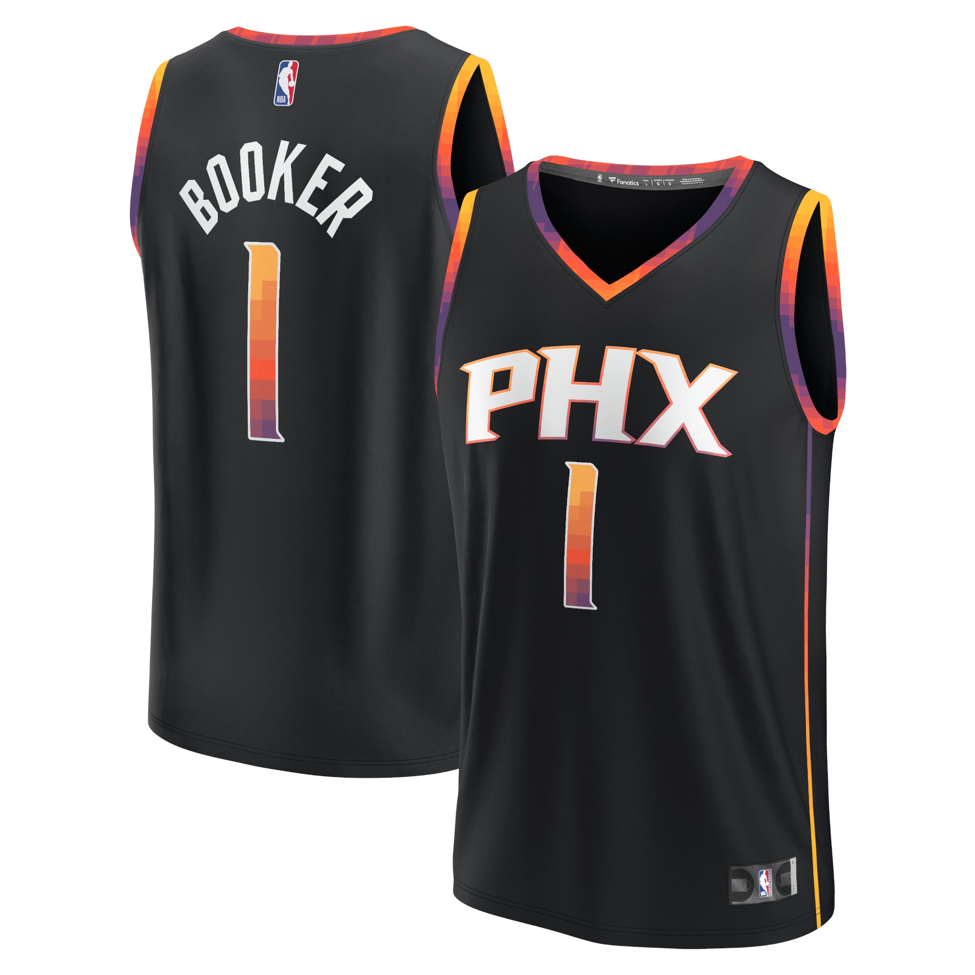 Gohipanda - Devin Booker Phoenix Suns Fanatics Fast Break Player Jersey - Statement Edition - Black - Image 2