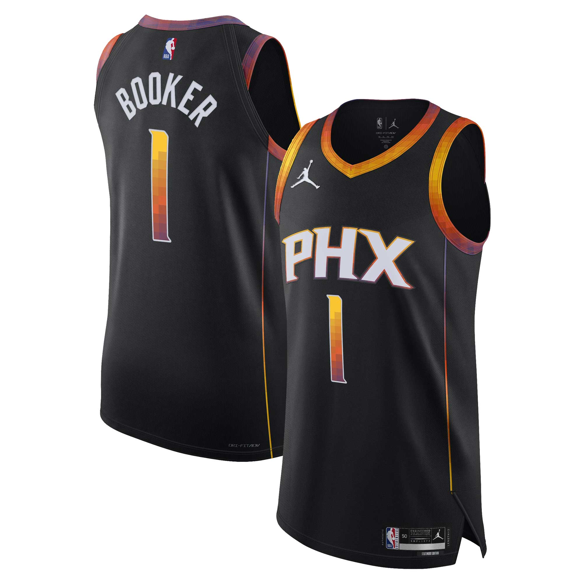 Gohipanda - Devin Booker Phoenix Suns Jordan Brand Statement Edition Jersey - Black