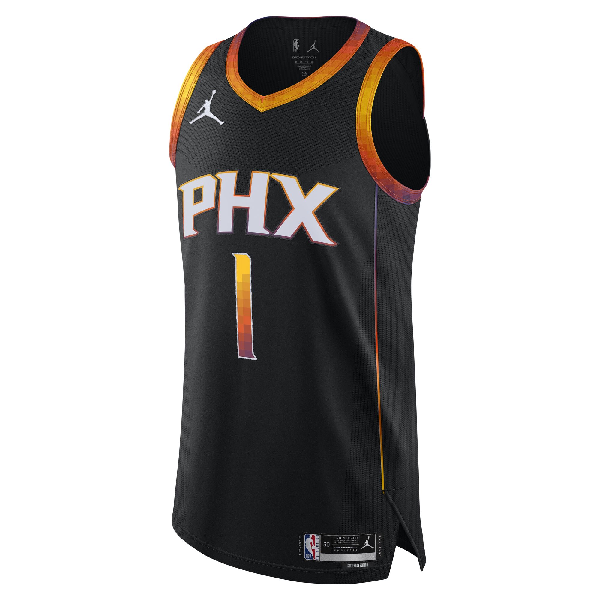 Gohipanda - Devin Booker Phoenix Suns Jordan Brand Statement Edition Jersey - Black - Image 3