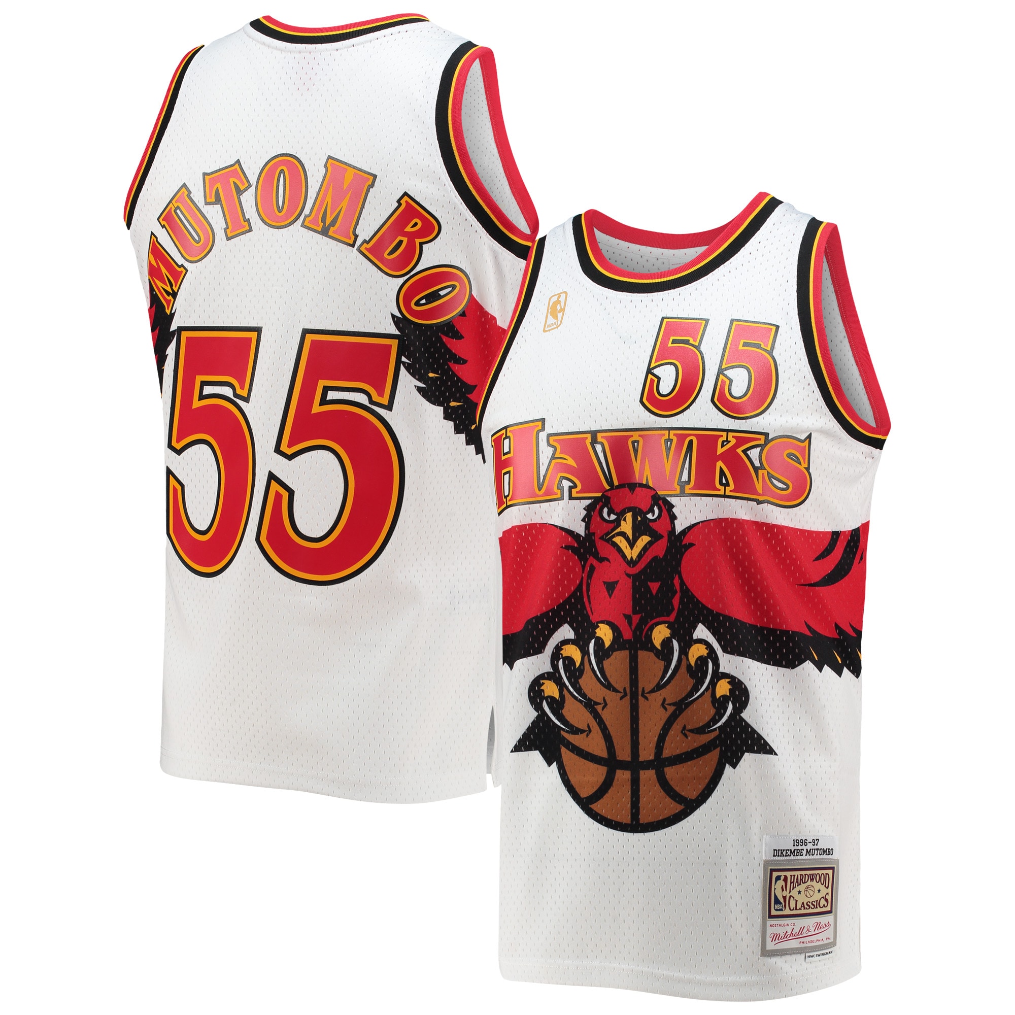 Gohipanda - Dikembe Mutombo Atlanta Hawks 1996/97 Hardwood Classics Swingman Jersey - White