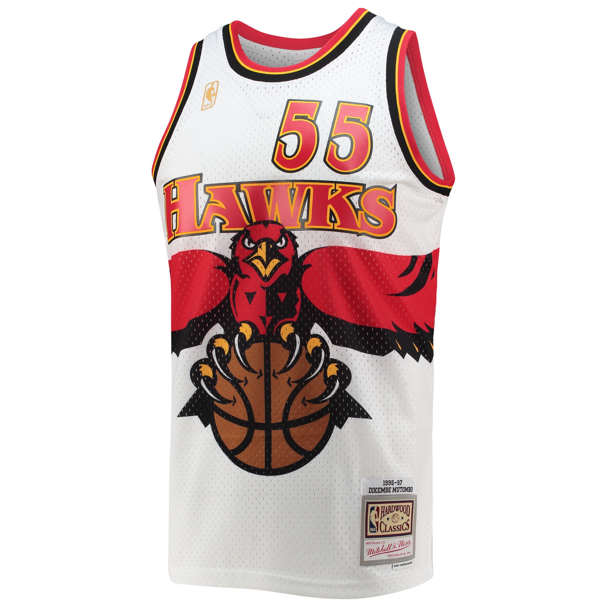 Gohipanda - Dikembe Mutombo Atlanta Hawks 1996/97 Hardwood Classics Swingman Jersey - White - Image 3