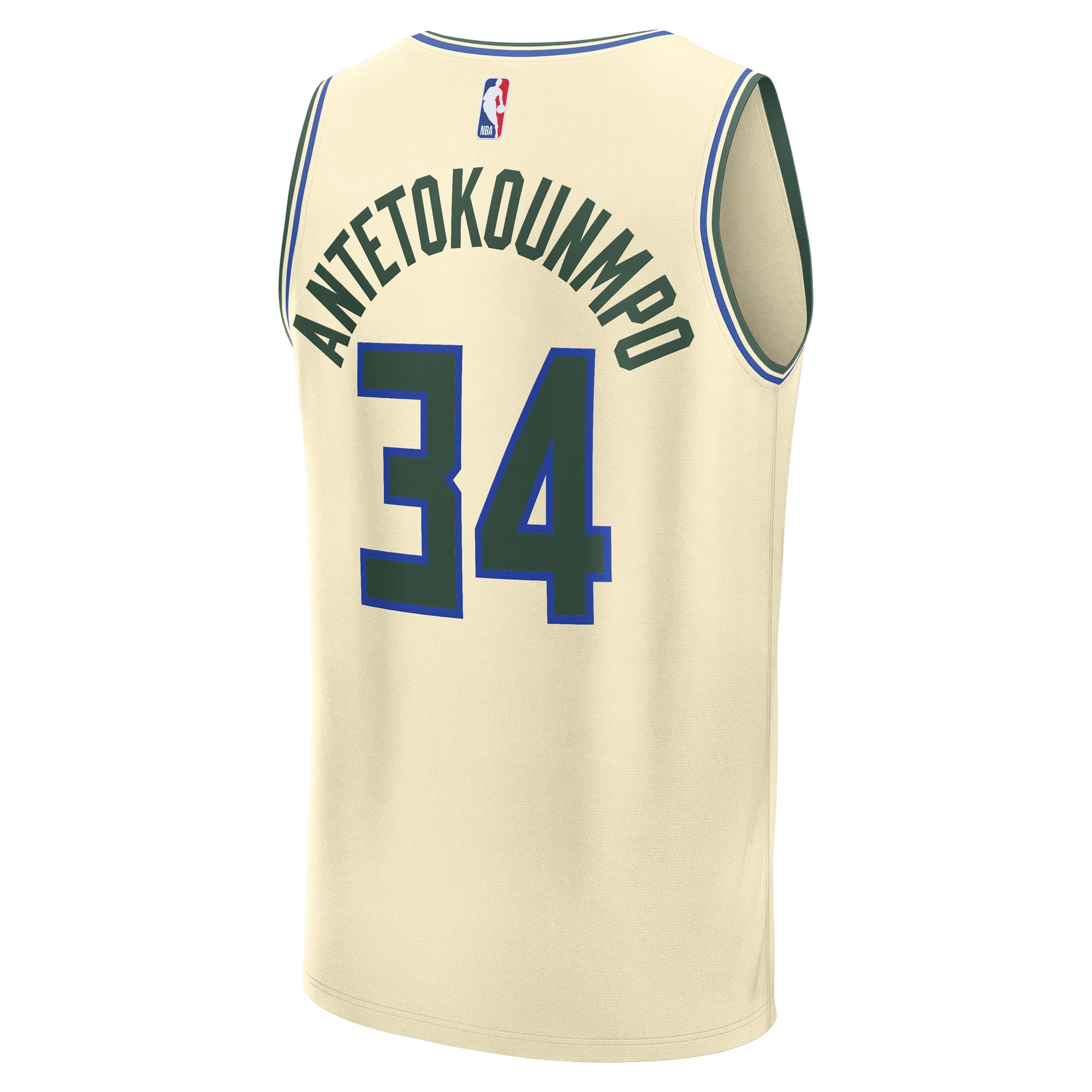 Gohipanda - Giannis Antetokounmpo Milwaukee Bucks Fanatics 2025/26 City Edition Fast Break Jersey - Cream - Image 4