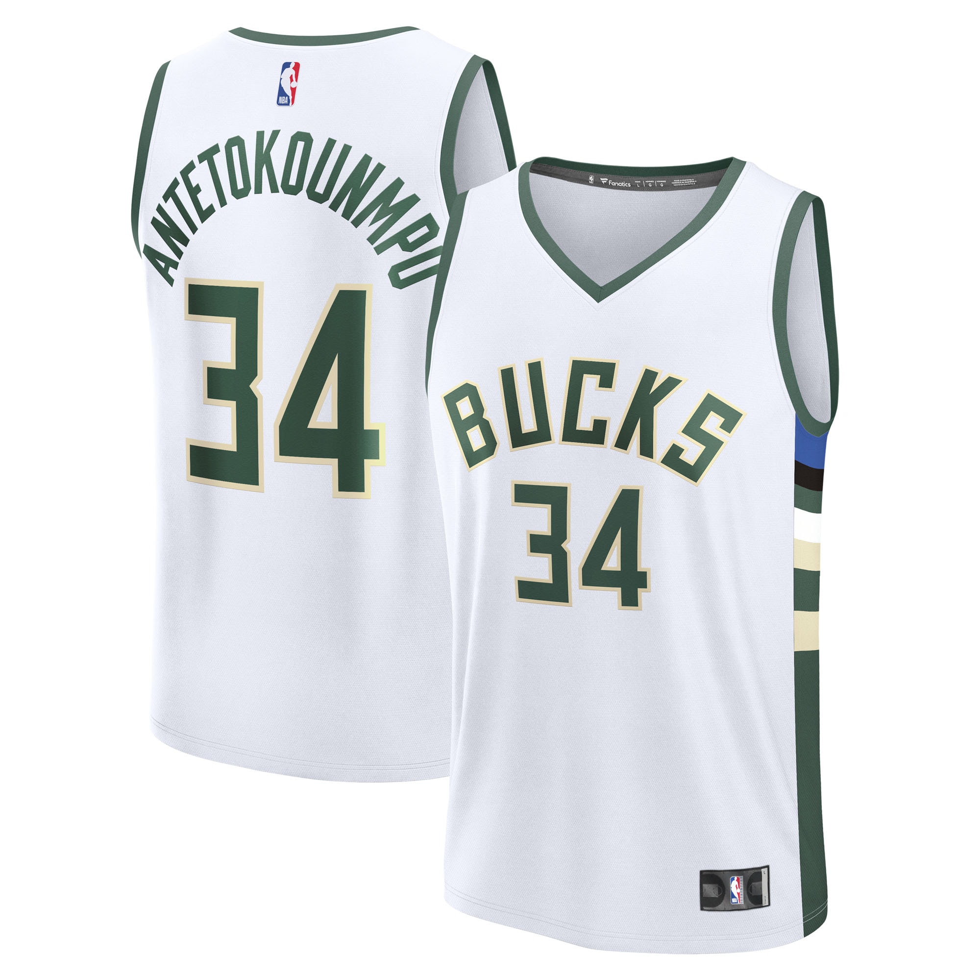 Gohipanda - Giannis Antetokounmpo Milwaukee Bucks Fanatics Fast Break Player Jersey Association Edition White