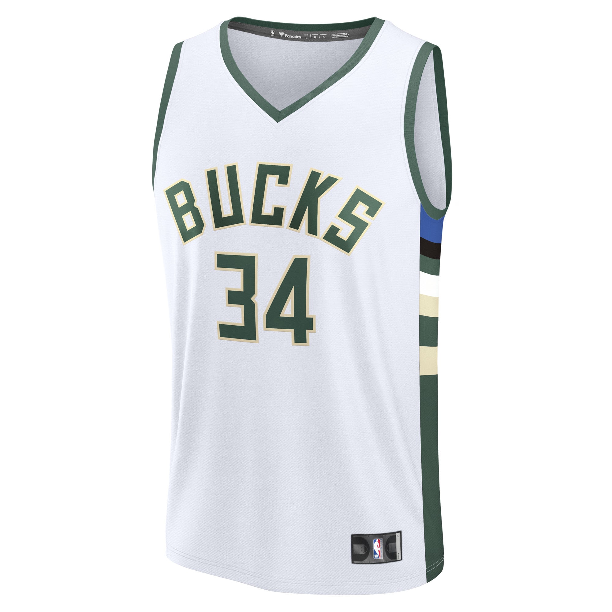 Gohipanda - Giannis Antetokounmpo Milwaukee Bucks Fanatics Fast Break Player Jersey Association Edition White - Image 3
