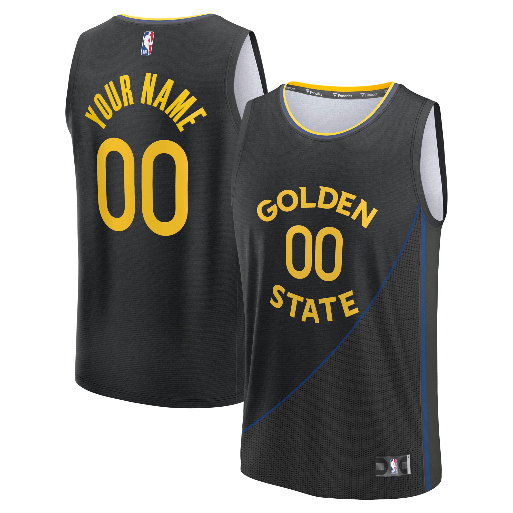 Gohipanda - Golden State Warriors Fanatics Fast Break Custom Jersey - Statement Edition - Black