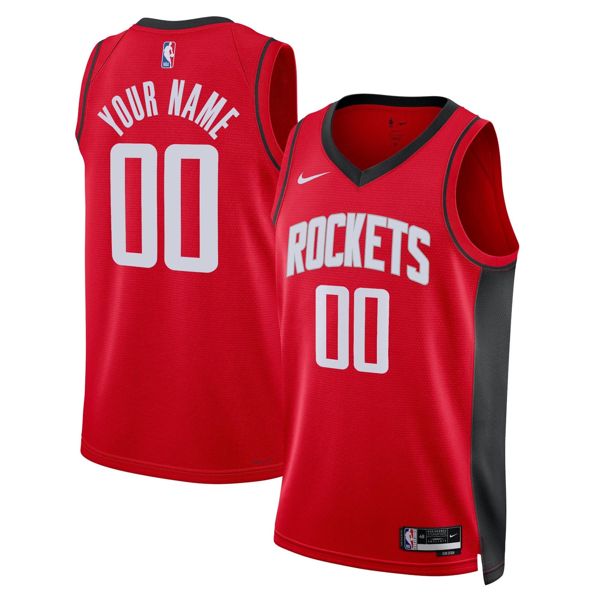 Gohipanda - Houston Rockets Unisex Swingman Custom Jersey Red - Icon Edition