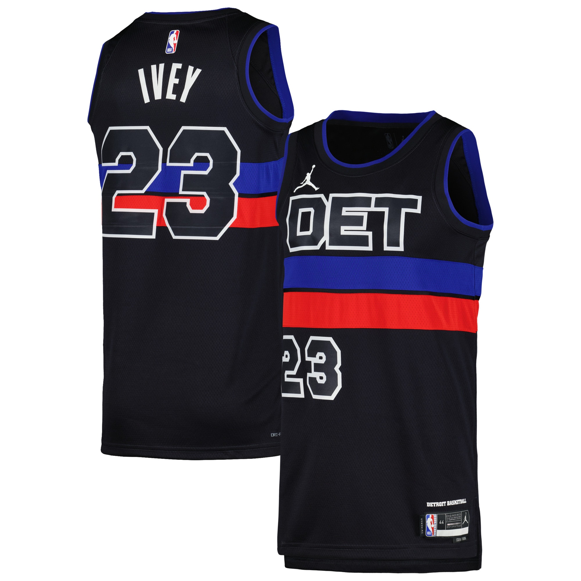 Gohipanda - Jaden Ivey Detroit Pistons Jordan Brand Unisex Swingman Jersey - Statement Edition - Black - Image 2