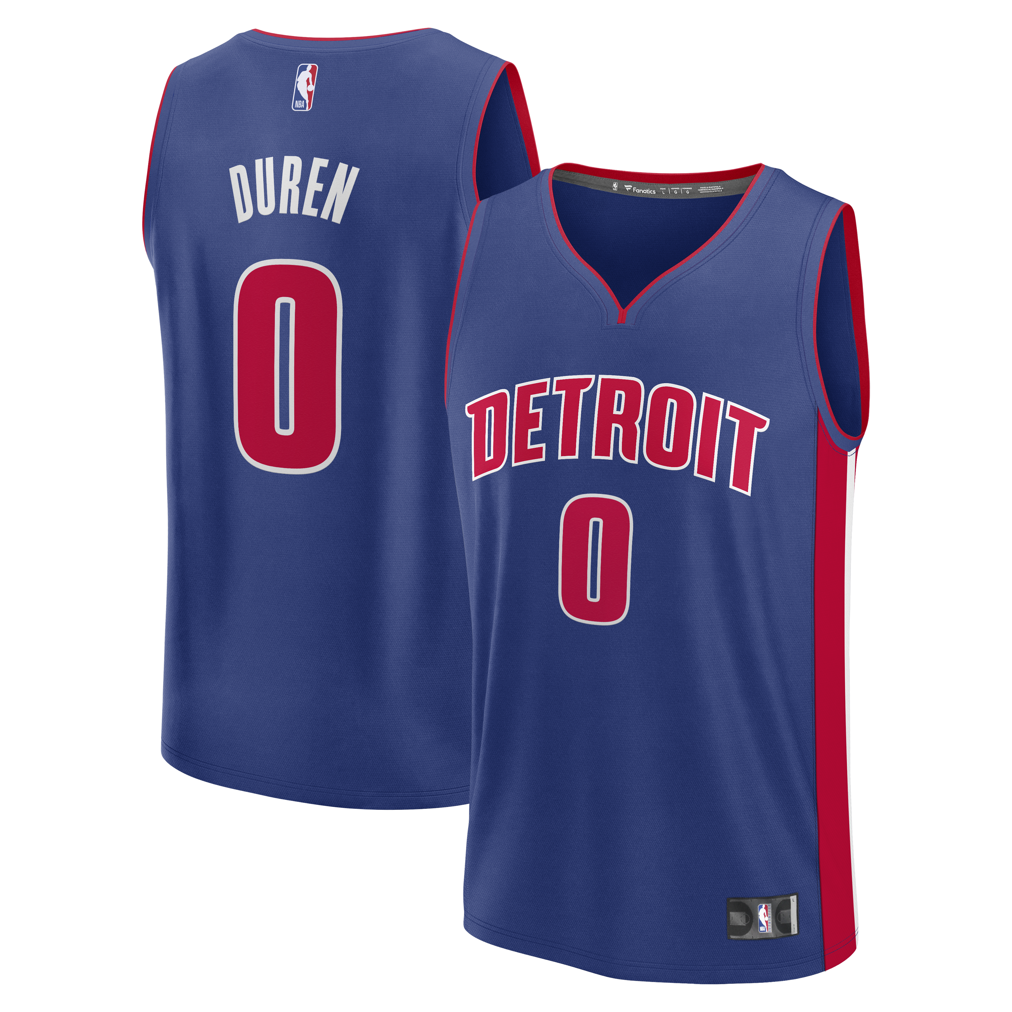 Gohipanda - Jalen Duren Detroit Pistons Fanatics Fast Break Jersey - Icon Edition - Blue