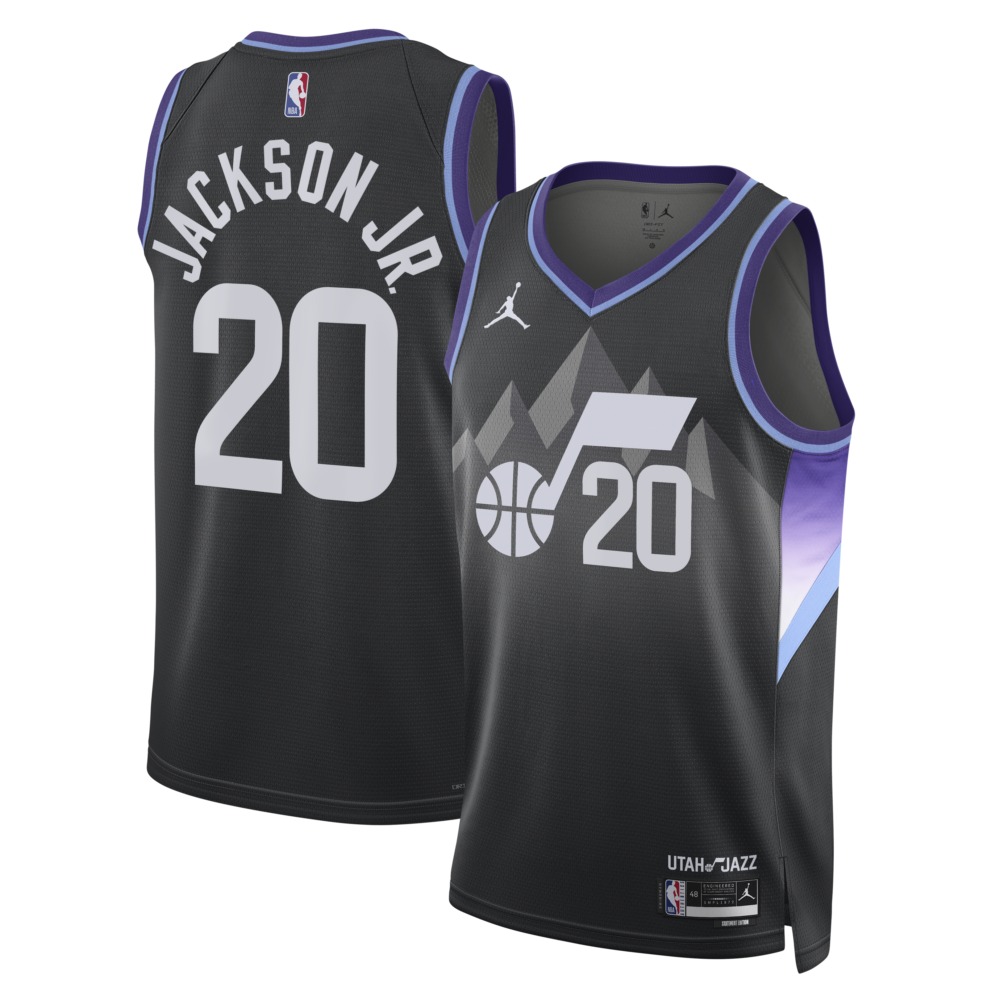 Gohipanda - Jaren Jackson Jr. Utah Jazz Jordan Brand Unisex Swingman Jersey - Statement Edition - Black