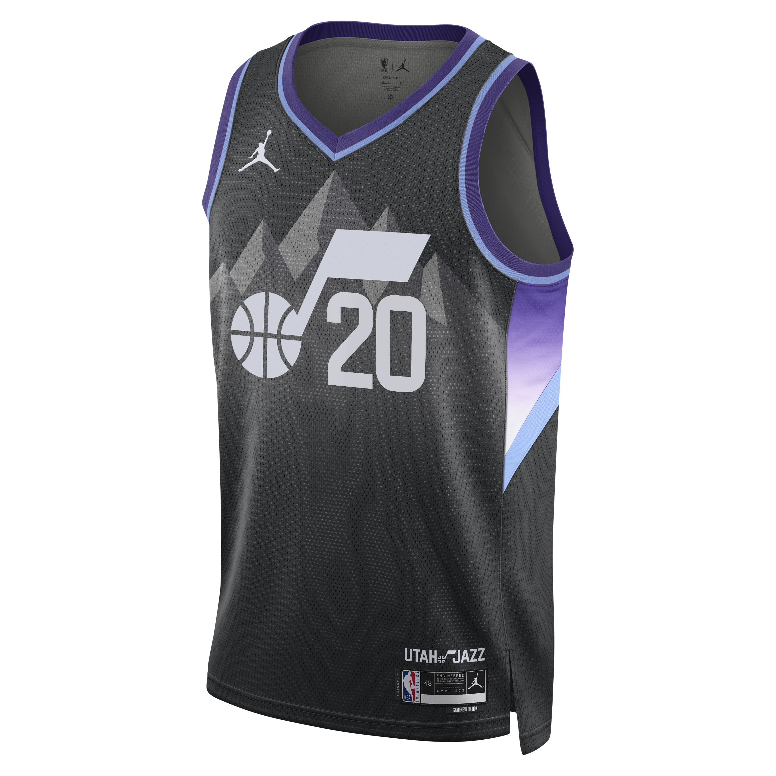 Gohipanda - Jaren Jackson Jr. Utah Jazz Jordan Brand Unisex Swingman Jersey - Statement Edition - Black - Image 3