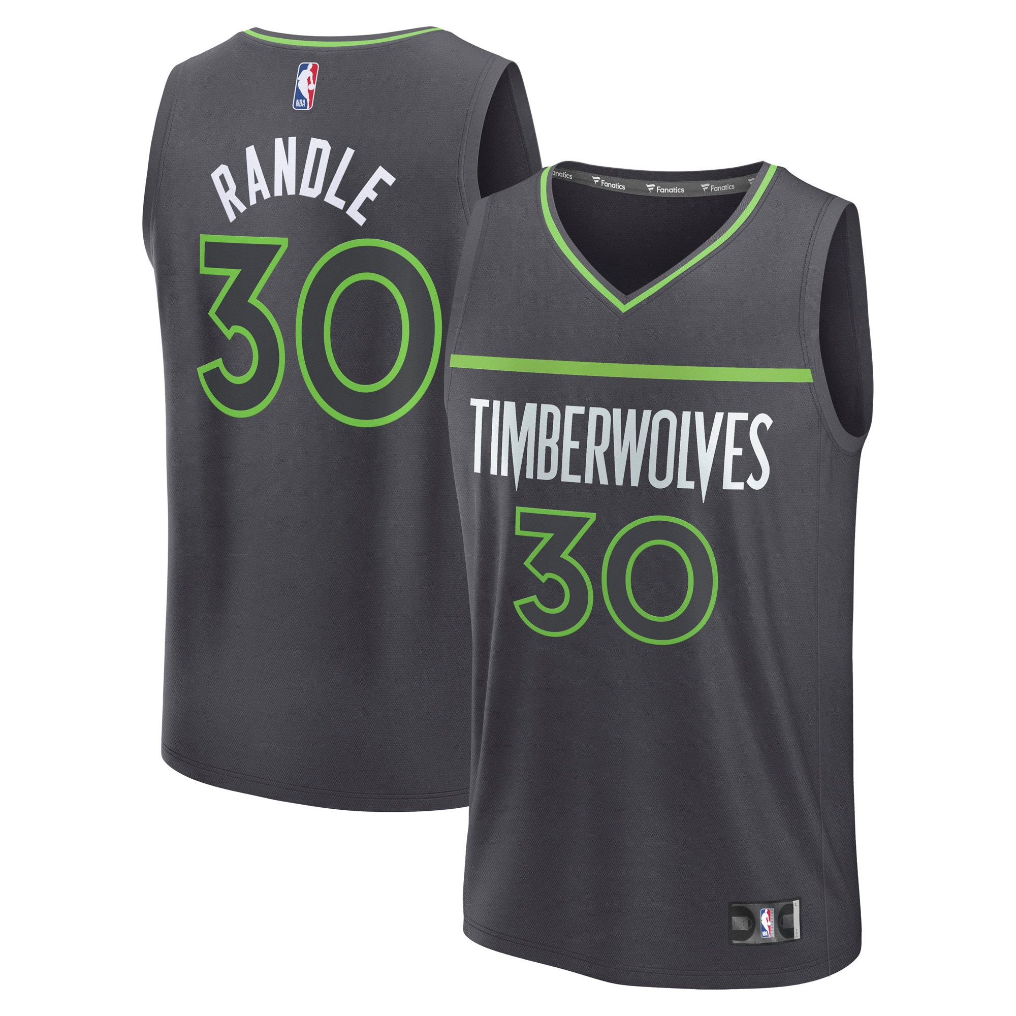 Gohipanda - Julius Randle Minnesota Timberwolves Fanatics Fast Break Player Jersey - Statement Edition - Charcoal