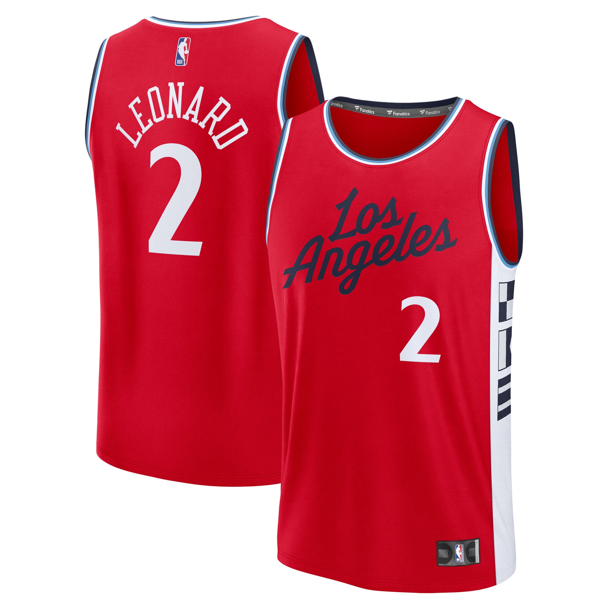 Gohipanda - Kawhi Leonard LA Clippers Fanatics Fast Break Player Jersey Statement Edition Red