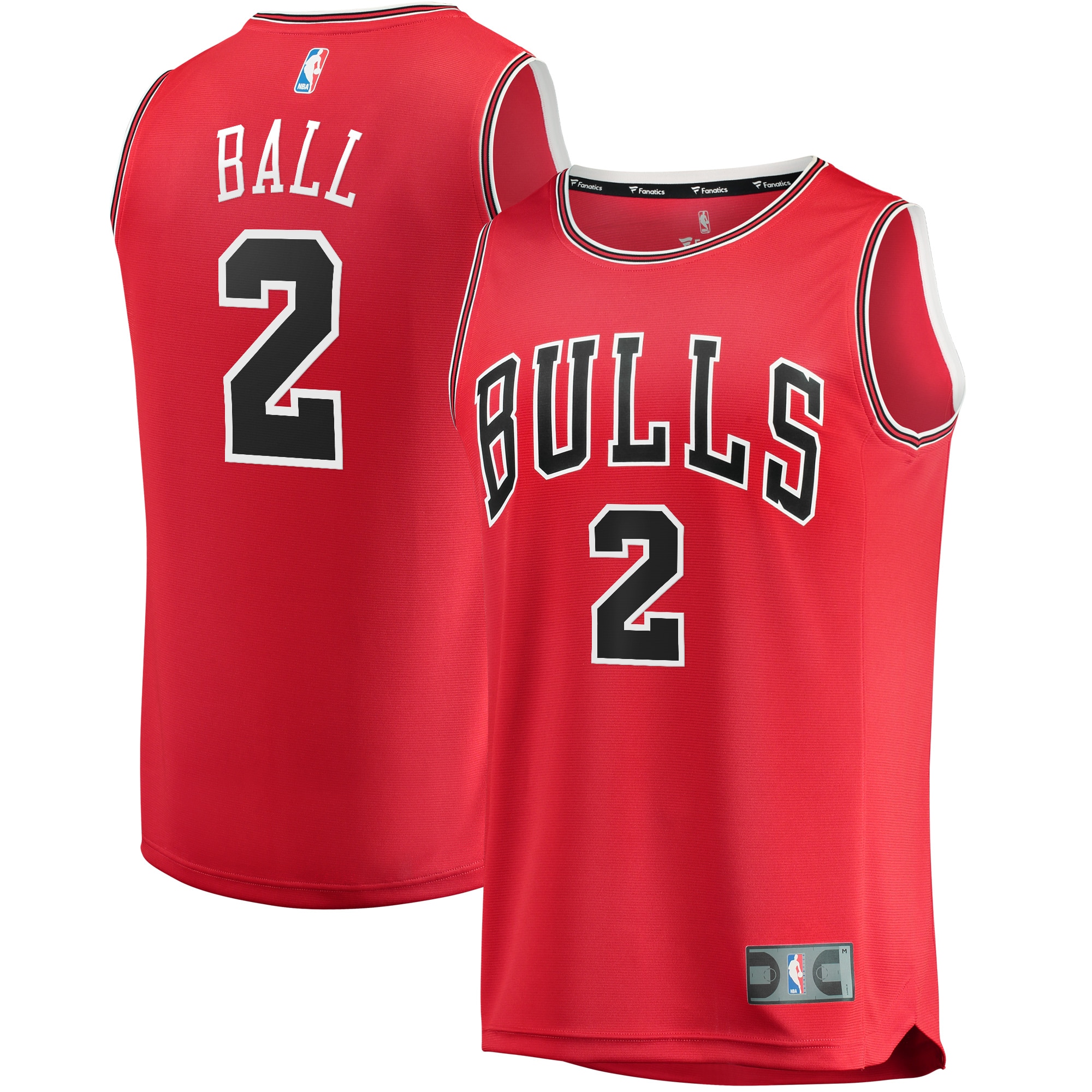 Gohipanda - Lonzo Ball Chicago Bulls Fanatics Fast Break Road Jersey Icon Edition Red