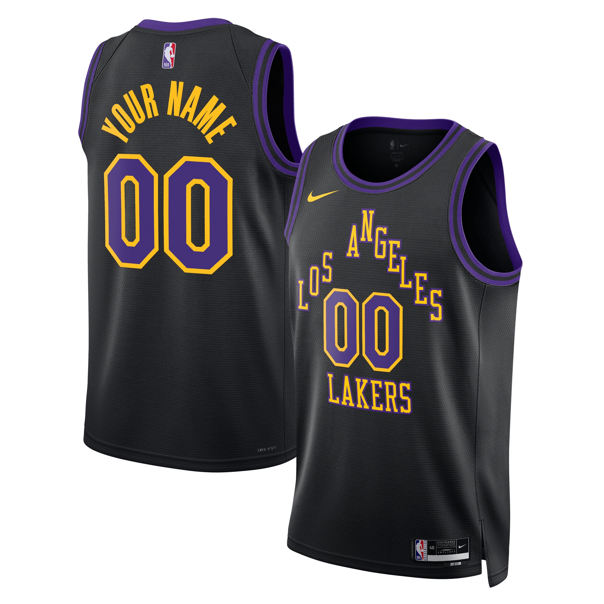 Gohipanda - Los Angeles Lakers Unisex 2025/26 City Edition Swingman Custom Jersey - Black - Image 2