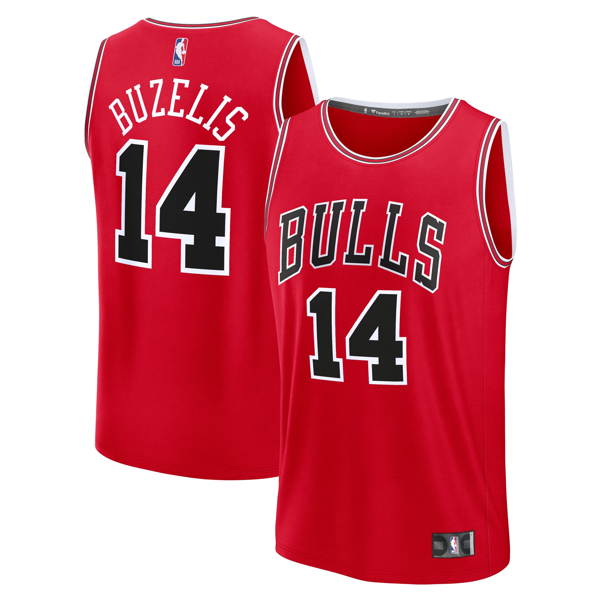 Gohipanda - Matas Buzelis Chicago Bulls Fanatics Fast Break Player Jersey Icon Edition Red