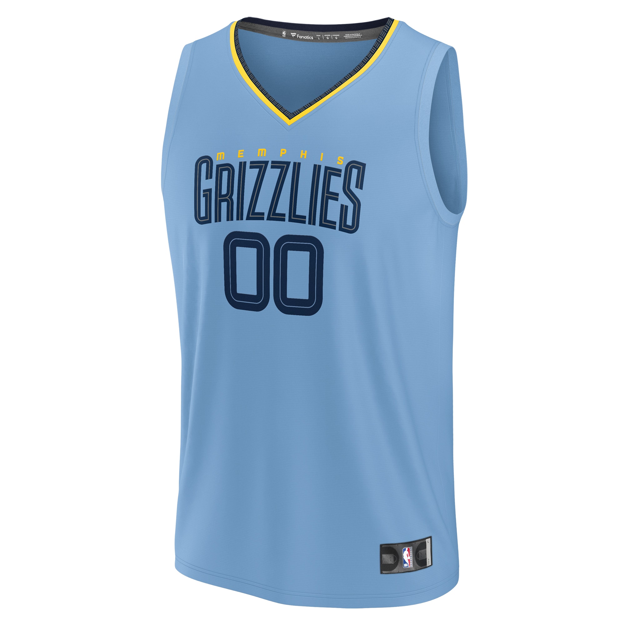 Gohipanda - Memphis Grizzlies Fanatics Custom Fast Break Statement Edition Light Blue Jersey - Image 3