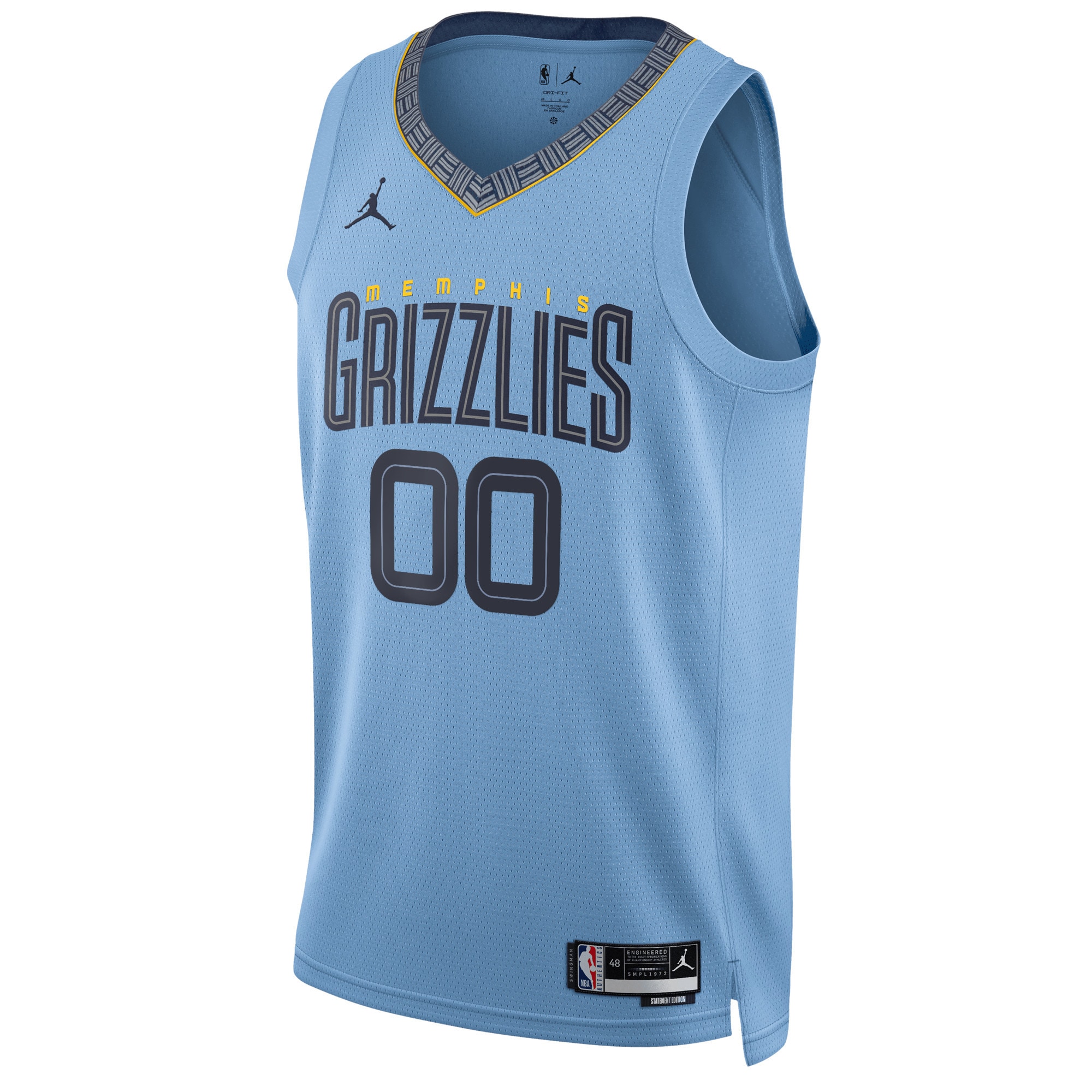 Gohipanda - Memphis Grizzlies Jordan Brand Unisex 2022/23 Swingman Custom Jersey - Statement Edition - Blue - Image 3