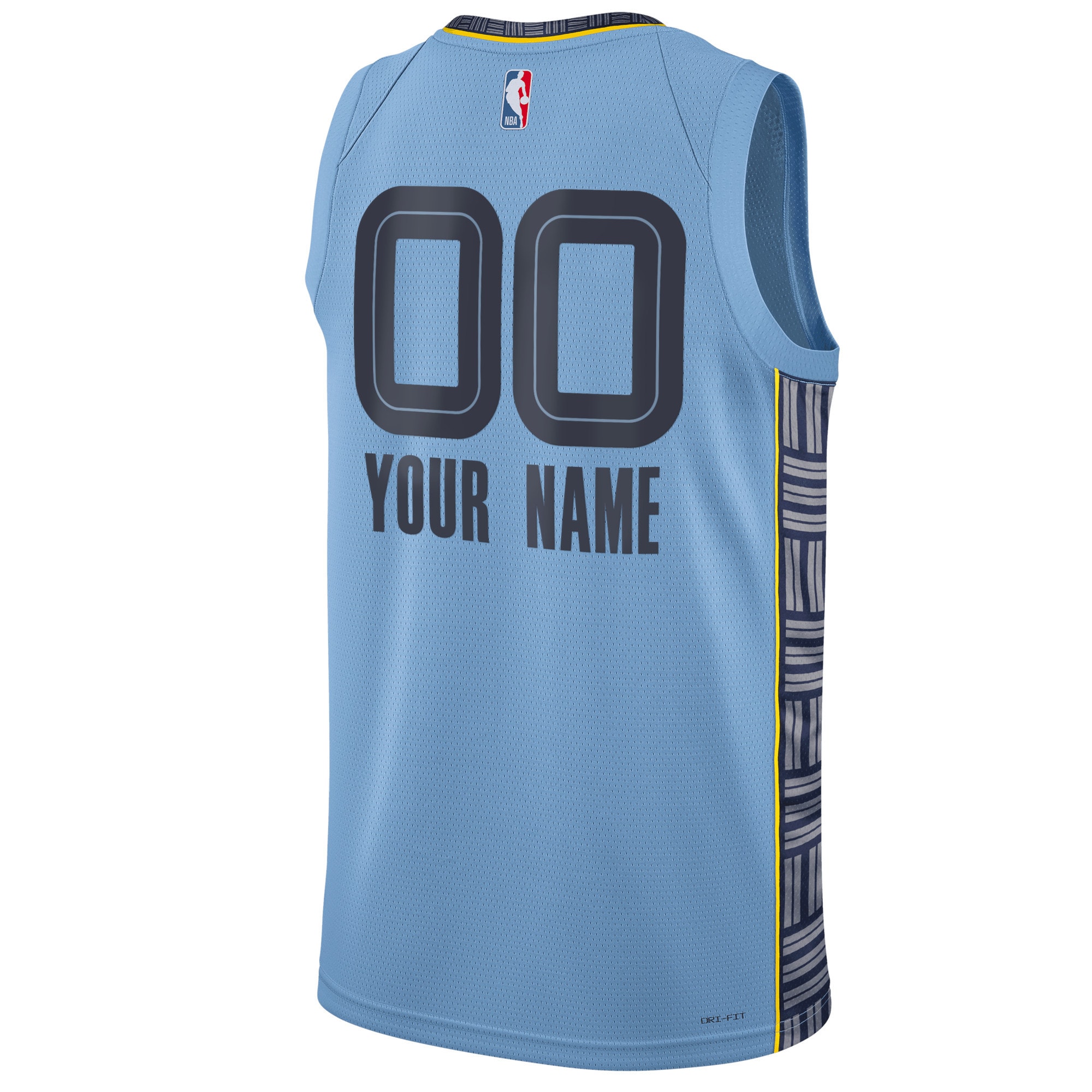 Gohipanda - Memphis Grizzlies Jordan Brand Unisex 2022/23 Swingman Custom Jersey - Statement Edition - Blue - Image 4