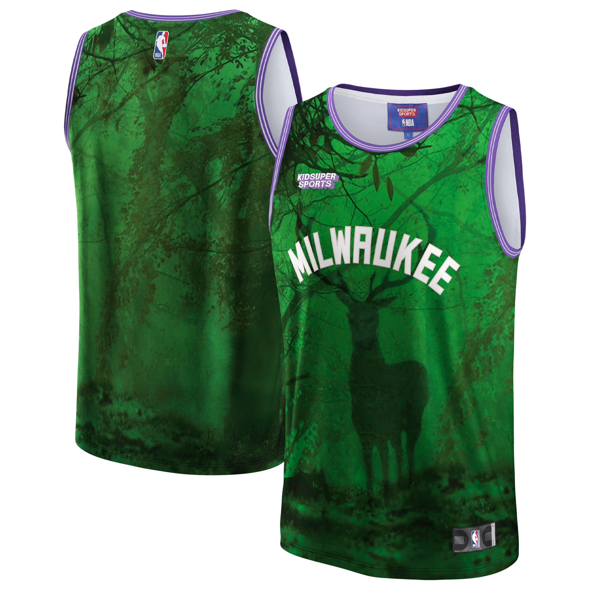 Gohipanda - Milwaukee Bucks KidSuper Studios by Fanatics Unisex Hometown Jersey Green